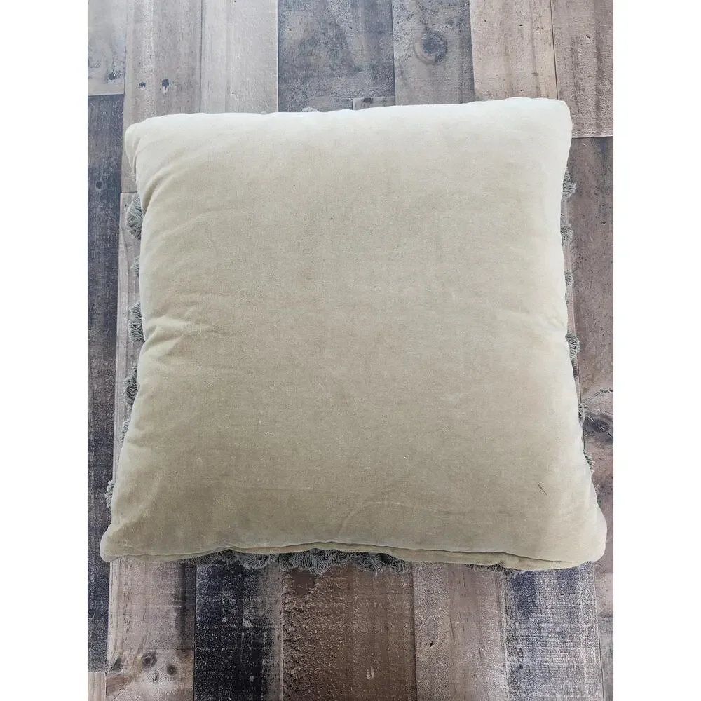 Vintage Chickadee Bird Magnolia Flowers Needlepoint Fringe Throw Pillow
